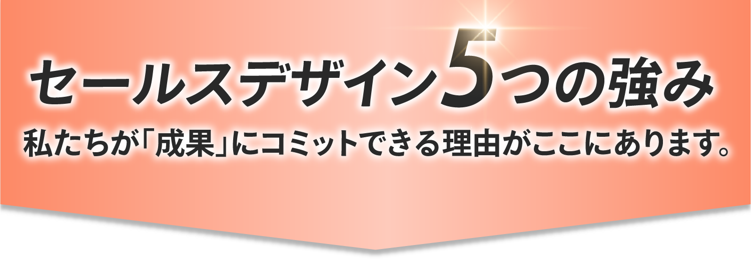 セールスデザイン5つの強み 私たちが「成果」にコミットできる理由がここにあります。